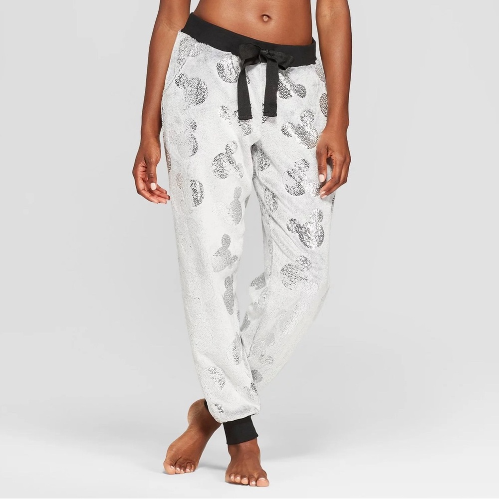 Disney Mickey Mouse Super Soft Plush Women’s Pajama Pants in Gray XL
